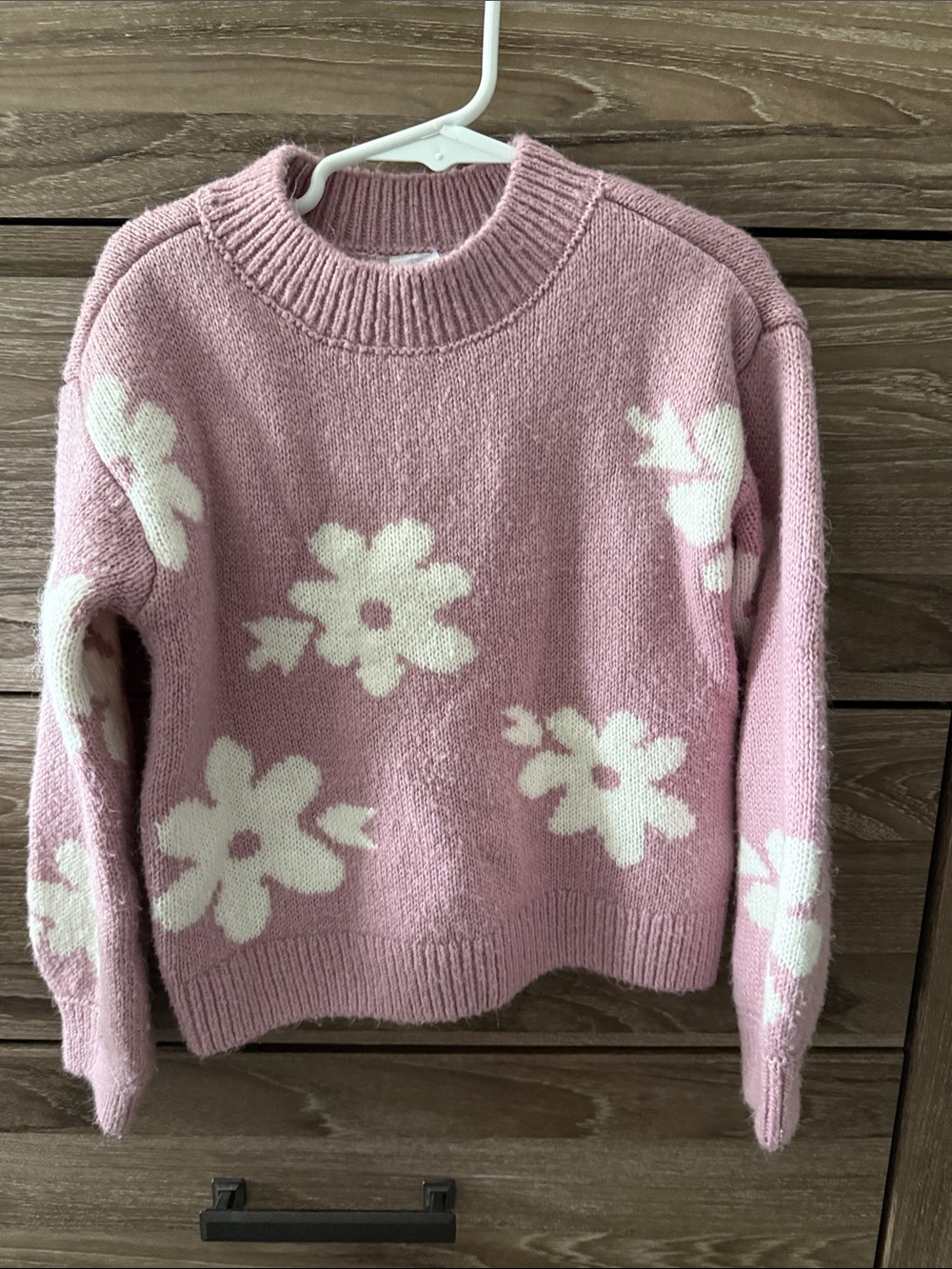 The Children's Place Pink Floral Knit Sweater